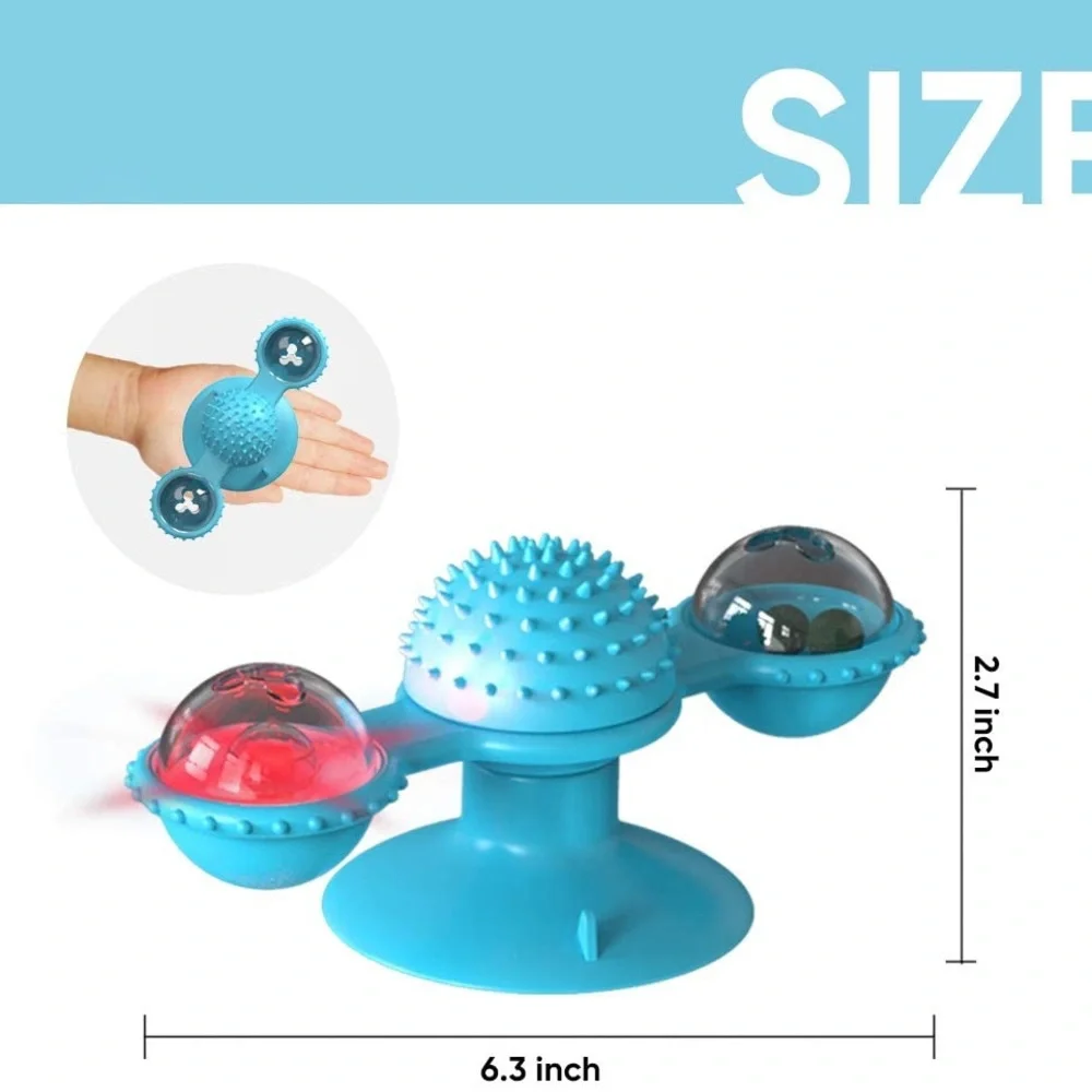 Interactive Blue Cat Toy with Suction Cup